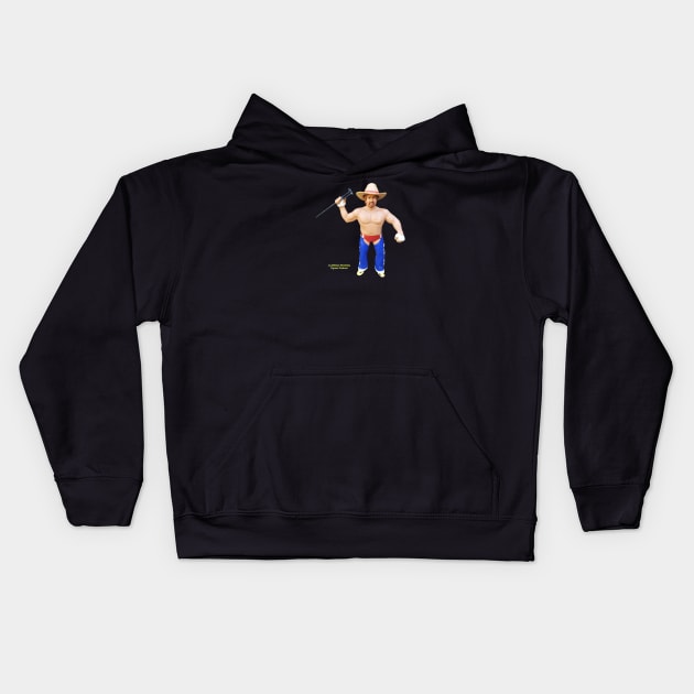 LeJeNdary Wrestling Figures Podcast Blue Chaps Kids Hoodie by LeJeNdary Wrestling Figures